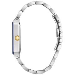 Bulova Men's Modern Quadra Stainless Steel 3-Hand Quartz Watch, Diamond Dial