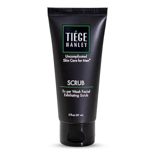 Tiege Hanley Exfoliating Face Wash for Men, Gentle Fragrance Free Face Scrub With Apricot Seed Powder, Vitamin B3, & Allantoin, Cooling Exfoliator, Gentle on Sensitive Skin, Men’s Skin Care, 2 FL Oz