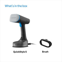 Braun QuickStyle 5, Garment Steamer, Dual Heated FreeGlide 3D Technology, Handheld Garment Steamer with FastHeating 45 Sec, Vertical Ironing, Capacity 150 ml, Cord 2.5m, 1200 Watts - GS 5031 BL - Blue