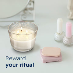 Glade 3 Wick Candle, Long-Lasting Essential Oil Infused, Alluring Sheer Vanilla Embrace Scent, 6.8 oz