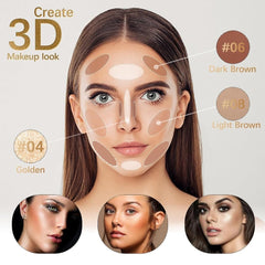 NIKITA.VIVI - Shimmer Stick Makeup Highlighter | Shimmer Cream Powder, Lasting Glow Finish Foundation Stick | Highlighter & Bronzer Pen, Face Brightens & Shades Pencil | Face Series | 6g (#06)