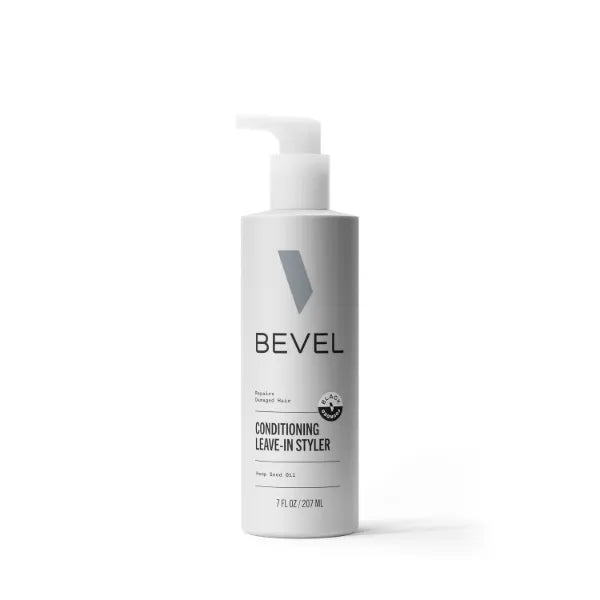 Bevel Leave In Conditioner for Men - Curly Hair Conditioner with Hemp Seed Oil and Biotin, Detangles Moisturizes and Strengthens Hair, 7 Oz