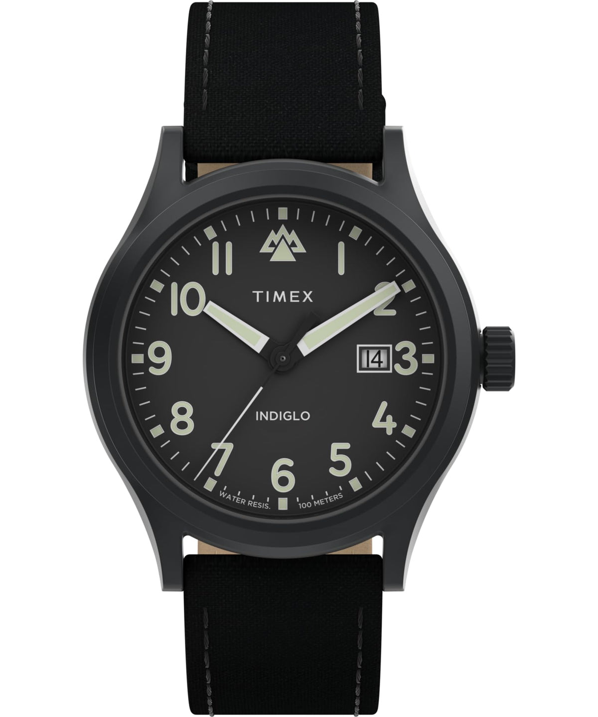 Timex Men's Expedition North Sierra Watch - Black Strap Cream Dial Stainless Steel Case- Black