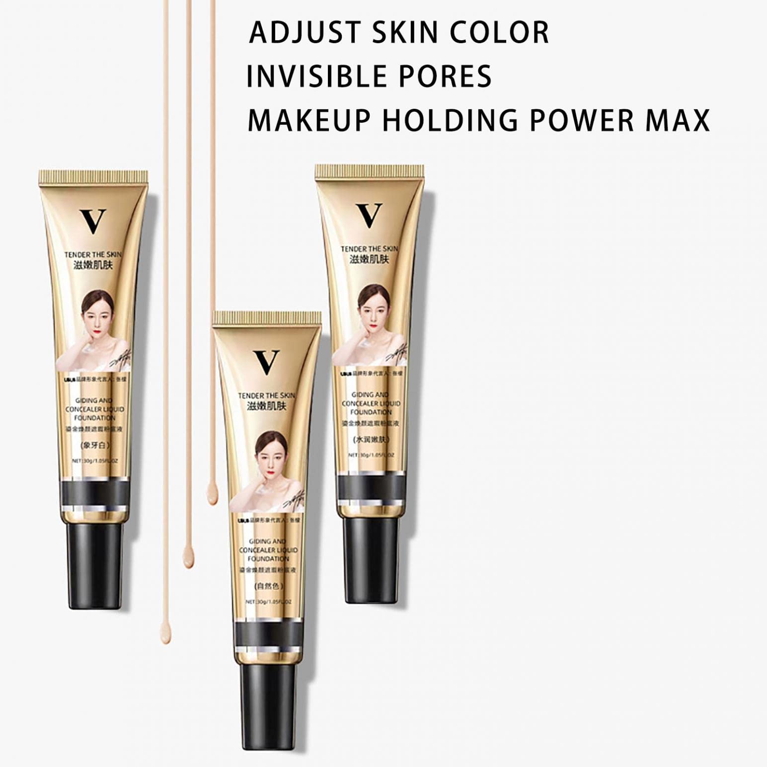 Liquid Foundation Full Coverage New Formula New Base Cream Flawless Makeup Concealer Base Cream Matte Waterproof Long Lasting Oil Free Smooth Liquid Foundation