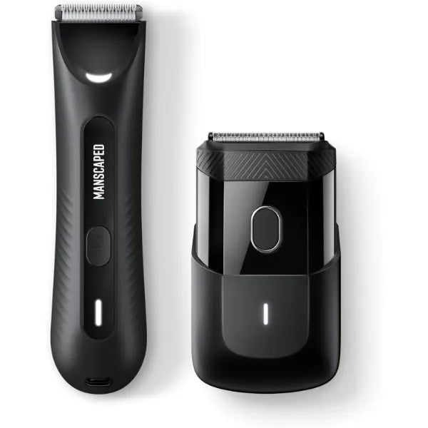 MANSCAPED The Handyman Compact Foil Face Shaver & The Lawn Mower 3.0 Plus Groin, Body & Ball Hair Trimmer - Men’s Portable Travel Facial Hair Groomer, USB-C Rechargeable Razors