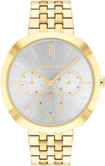 Calvin Klein Analogue Multifunction Quartz Watch for Women Shape Collection with Stainless Steel Bracelet - Grey/Gold