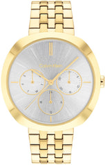 Calvin Klein Analogue Multifunction Quartz Watch for Women Shape Collection with Stainless Steel Bracelet - Grey/Gold