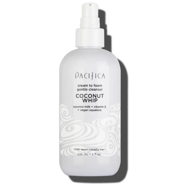 Pacifica Coconut Whip Cream to Foam Face Wash - Gentle Hydrating Facial Cleanser for Dry & Sensitive Skin, Moisturizing Daily Face Wash, Non-Comedogenic Vegan & Cruelty-Free, Dermatologist Tested 8oz