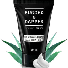 RUGGED & DAPPER - Age Defense Face Moisturizer for Men| Hydrating Mens Face Lotion, Unscented + Anti- Aging Formula for Clear Skin - 4oz