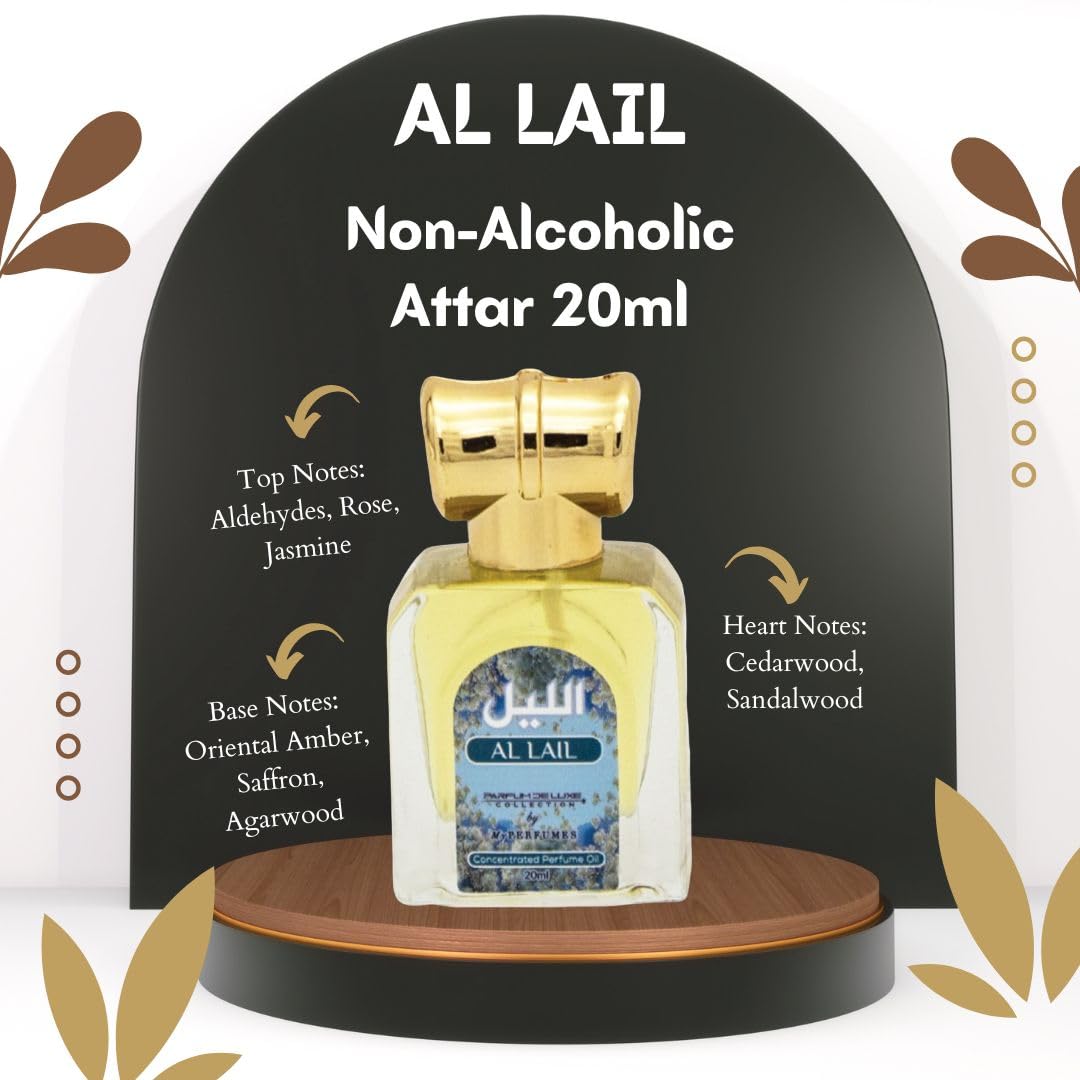 My Perfumes AL LAIL from PARFUM DELUXE Non Alcoholic Halal Attar or Concentrated Perfume Oil for Men and Women 20ml