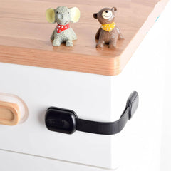 ECVV 6PCS Child Safety Locks Black Baby Safety Latches Adjustable Child Proof Cabinet Latches 3M Adhesives Multi-Purpose Baby Locks for Furniture Door Fridge Oven Toilet