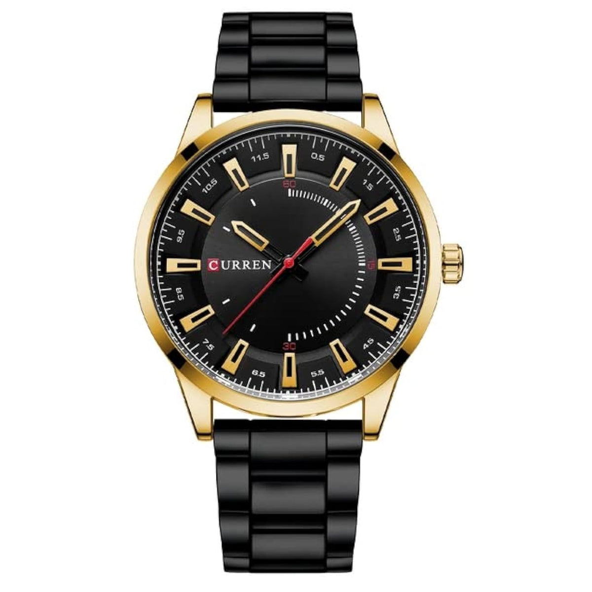 CURREN 8406 Top Brand Luxury Fashion Watch Men's New Stainless Steel Waterproof Wrist Watch - BLACK GOLD