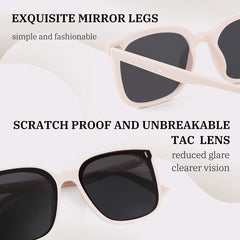 FEISEDY Women Oversized Vintage Polarized Sunglasses Square Cute Trendy Classic Simple Men B2758