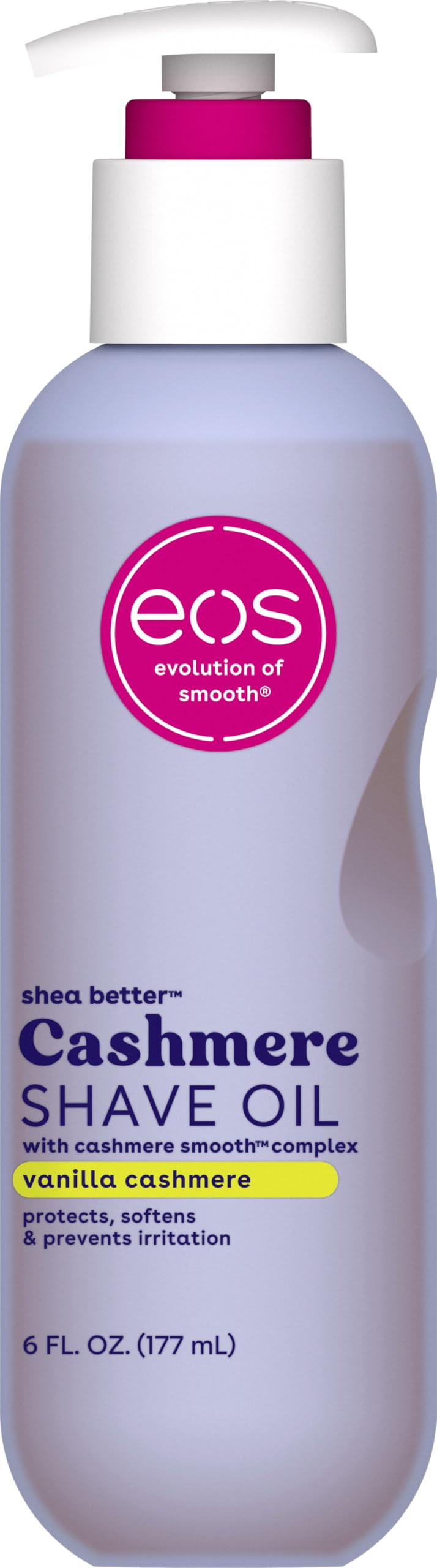 EOS Cashmere Skin Collection Shave Oil- Vanilla Cashmere Scented, Entire Bikini Area-Approved, 6 fl oz