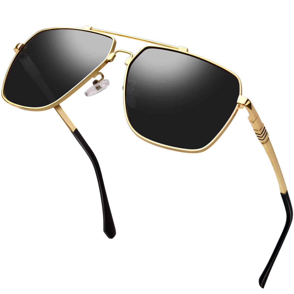KANASTAL Polarized Sunglasses for Men Women, Large Memory Metal Frame Lightweight Sun Glasses 100% UV400 Protection Shades for Driving