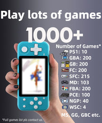 CredevZone Q90 Handheld Game Console 3 inch Retro Handheld Video Games Consoles Built-in Classic Games Rechargeable Battery Portable Style Hand Held Game Consoles System