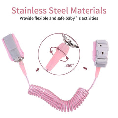 POBLLEM Anti Lost Wrist Link, Toddler Safety Leash with Key Lock, Safety Wrist Leash for Toddlers, Babies & Kids 8.2 feet Pink (red)