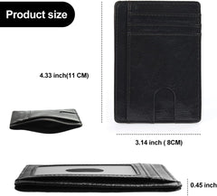 T Tersely Credit Card Holder for Men,Card Wallet, Slim Minimalist Wallet,RFID Card Holder Blocking Front Pocket Secure Thin Credit Card Wallet, Holds up to 7 Cards, Ideal for Travel (Waxes Black)