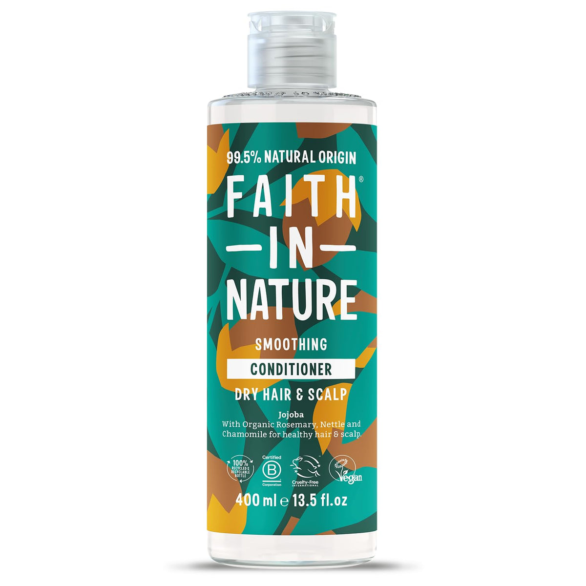 Faith in Nature | 400 ml | Smoothing Conditioner | Jojoba for Dry Hair & Scalp | 99.5% Natural Origin | With Organic Rosemary, Nettle & Chamomile | Vegan & Cruelty-Free