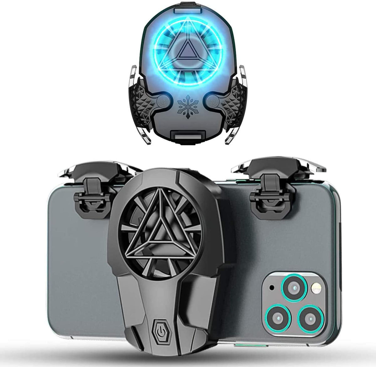 PUBG Mobile Controller, PUBG Game Fan Controller Gaming Trigger with Phone Cooling Fan the Best Shooting Partner-Phone Game Controller Gamepad Joystick with Radiator for Call of Duty