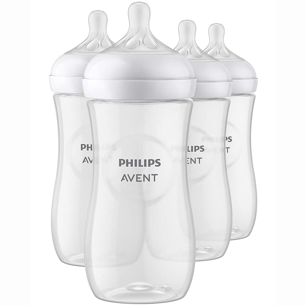 Philips AVENT Natural Baby Bottle with Natural Response, Clear, 11oz, 4pk, SCY906/04