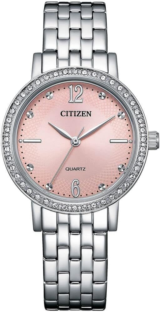 Citizen Lady EL3100-55W Stainless Steel 31mm Case Pink Dial Analog Quartz Watch