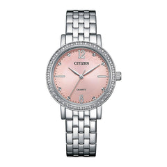 Citizen Lady EL3100-55W Stainless Steel 31mm Case Pink Dial Analog Quartz Watch