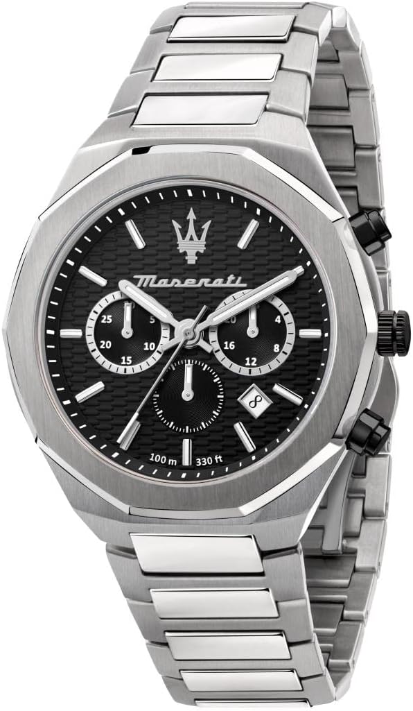 Maserati Men's Stile R8873642004 Silver Stainless-Steel Quartz Dress Watch, Silver, Quartz Movement