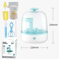 IS MUHE Bottle Sterilizer, Baby Bottle Steam Sterilizer Sanitizer for Baby Bottles Pacifiers Breast Pumps Large Capacity and 99.99% Cleaned in 8 Mins,Large Capacity, One Button Control, BPA-Free