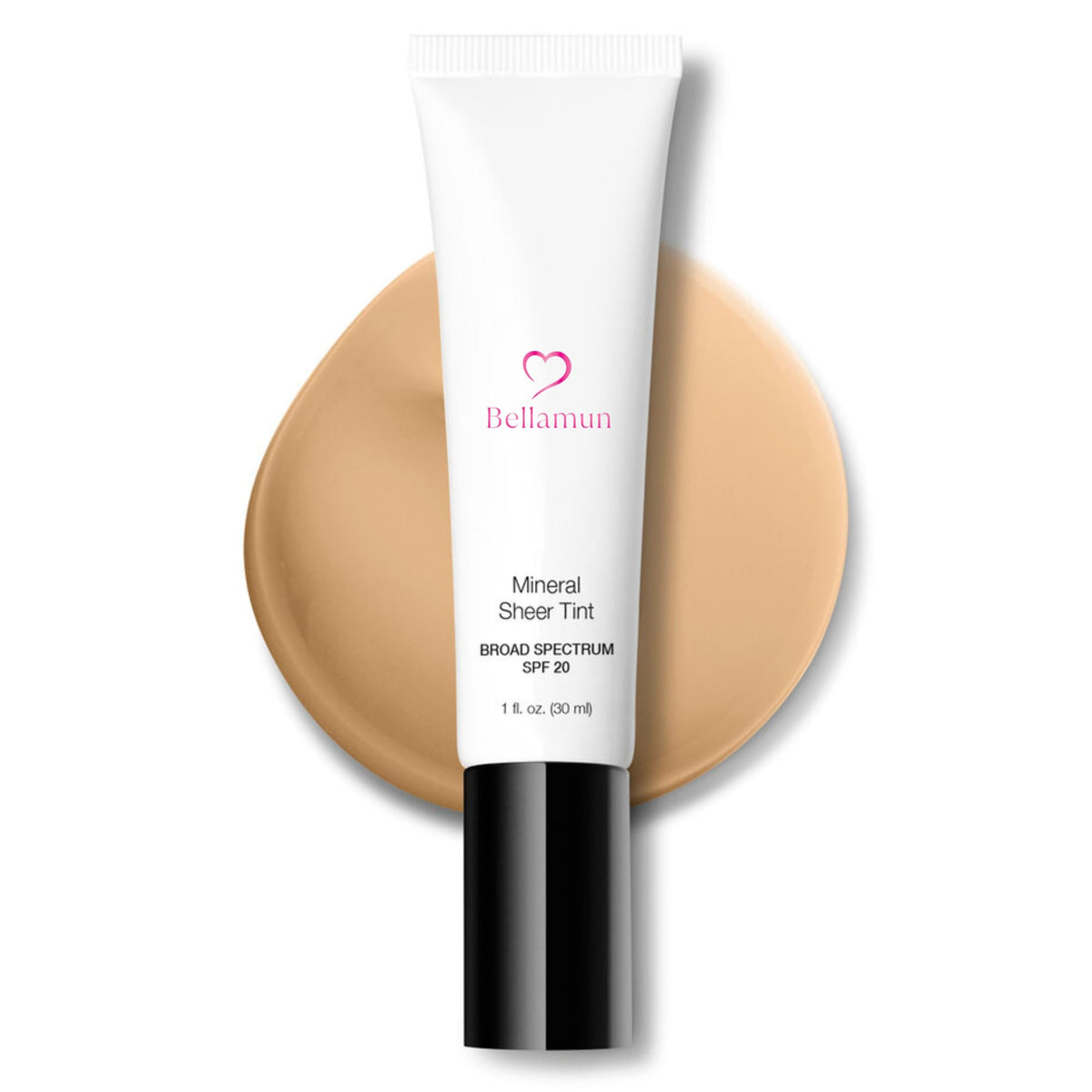 BELLAMUN 30ml Mineral Sheer Tint SPF 20 - Light Tinted Cream with Broad Spectrum Sun Protection - Vegan, Gluten & Paraben-Free, Natural Finish - Adds Radiance, Nourishes, & Protects Skin (Light)