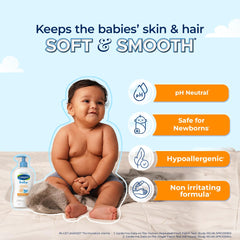 Cetaphil Baby Wash and Shampoo, Moisturizer gentle Cleanser, Foaming Wash with Organic Calendula, Unscented, 400ml