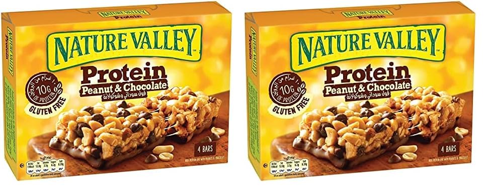 Nature Valley Protein Bar Box of 4 Bars, Chocolate Peanut Butter, High Protein Energy Bar, Low carb, Low Sugar, No Artificial Colors, Flavors And Preservatives & Gluten Free (Pack of 2)