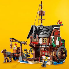 LEGO 31109 Creator 3in1 Pirate Ship Toy with Inn & Skull Island, Gift for Kids, Boys & Girls age 9 Plus Years Old with Minifigures and Shark Figure