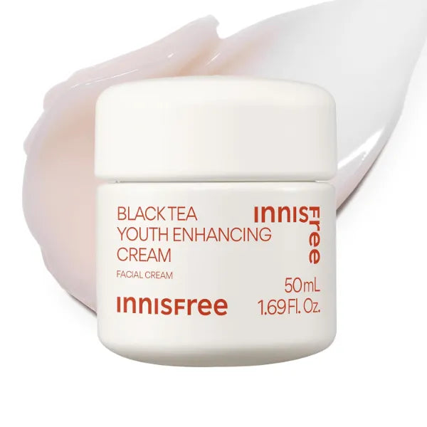 Innisfree Black Tea Youth Cream, Korean Moisturizer with Hyaluronic Acid for Radiance, Firm Skin, Hydration, and Visible Anti-Aging Benefits, 1.69 Fl Oz
