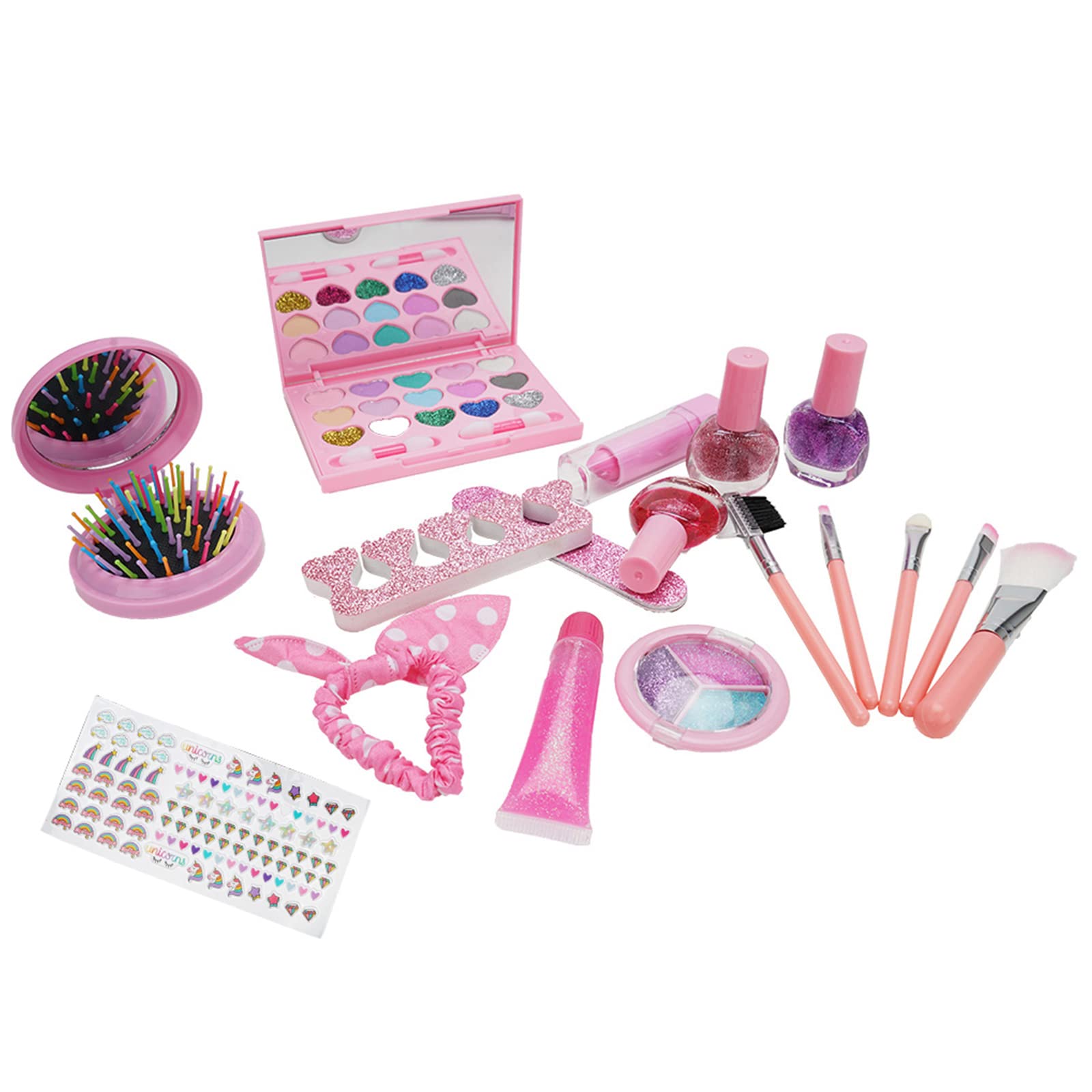 Pepisky Girls Makeup Set,Children's Makeup Kit for Princess Make Up Box Cosmetics Kit Toys Pretend Play Makeup Beauty Birthday Gift Toys Gift