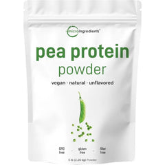 Micro Ingredients North American Grown, Pea Protein Powder, 5 Pounds | Plant Based, Unflavored | Complete Vegan Protein Source with BCAAs & EAAs – 27g Serving | Non-GMO, Keto Friendly