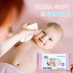 Cool & Cool Baby Wipes 72’s 2+2 Free (Pack of 4) - Alcohol Free,Paraben Free,Vitamin E,Aloe Vera,Ultra Soft & Gentle for Sensitive & Delicate Skin - 288 Wipes