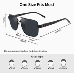 PUKCLAR Pilot Men Polarized Sunglasses Lightweight Rectangular Sunglasses for Man Women with UV400 Protection for Driving Golf