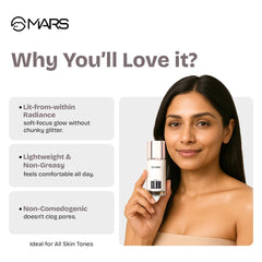 MARS Take A Glow Illuminating Primer + Strobe Cream 3 in 1 Formula Moisturiser, Face Primer & Highlighter Enriched with Jojoba Oil, Madecassoside & Ectoin 30ml 02 LIGHT BEAM