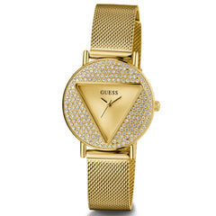 GUESS Women's 30mm Watch - Gold-Tone Bracelet Champagne Dial Gold-Tone Case