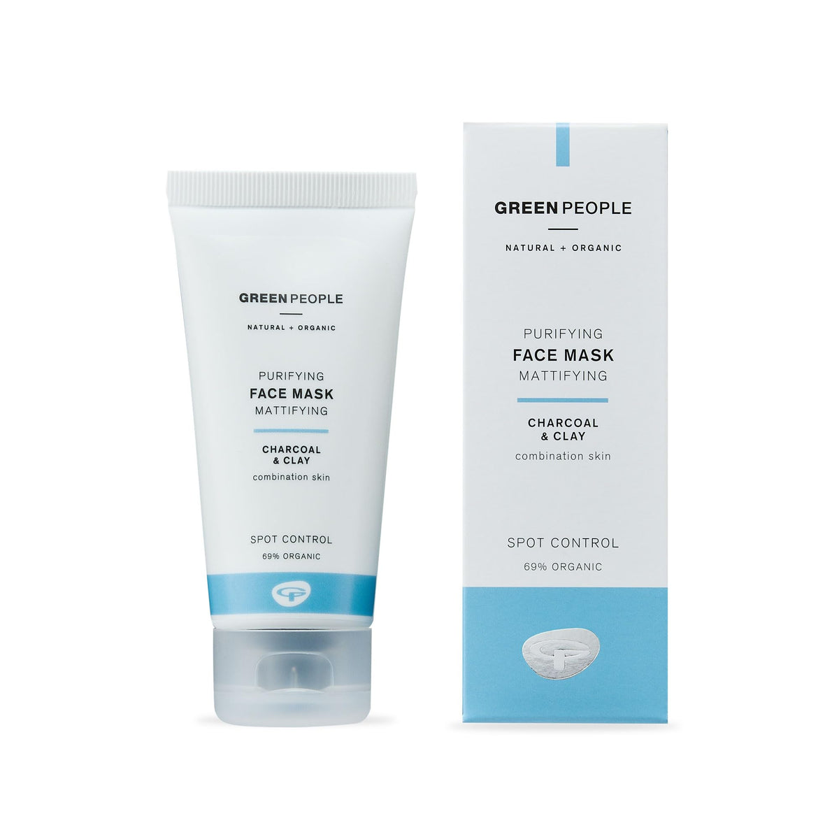 Green People Purifying Face Mask Clay & Charcoal Mask for Spot Prone Skin - SLS & Alcohol Free - Cruelty Free & Vegan, 50ml