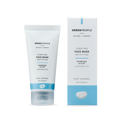 Green People Purifying Face Mask Clay & Charcoal Mask for Spot Prone Skin - SLS & Alcohol Free - Cruelty Free & Vegan, 50ml