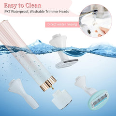 Electric Epilator for Women, 4 in 1 Flawless Hair Remover, Portable Wet & Dry Professional Lady Shaver, Portable Trimmer, Rechargeable Painless Hair Removal Tool Razors Women Eyebrow Nose Face Leg