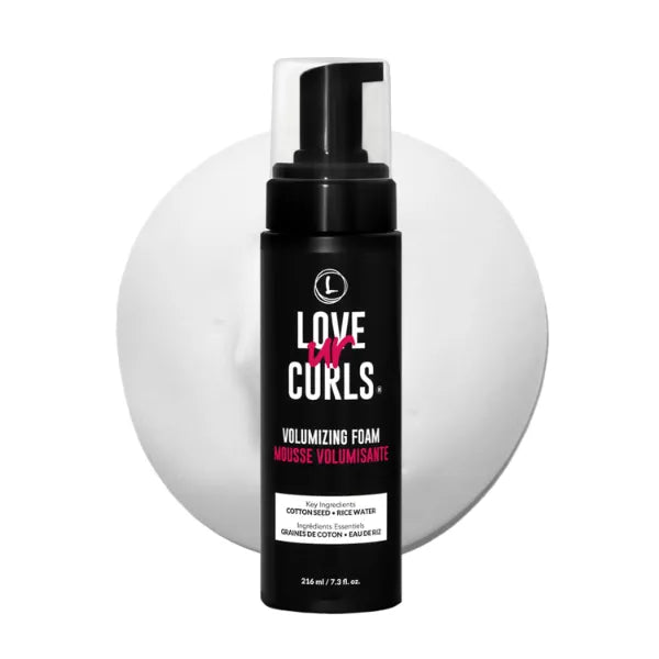 Love Ur Curls Volumizing Foam, Lightweight Mousse for Curly Hair, Volume & Definition, Frizz Control, Soft Hold, Vegan, Silicone-Free, Quick-Drying, 7.3Fl. Oz.