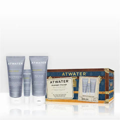 ATWATER Midnight Voyage Holiday 2025 Gift Set – 3-Piece Men’s Skincare Kit with Face Scrub, Eye Cream & Moisturizer, Limited-Edition Skincare Gift Box for Travel & Daily Hydration Routine