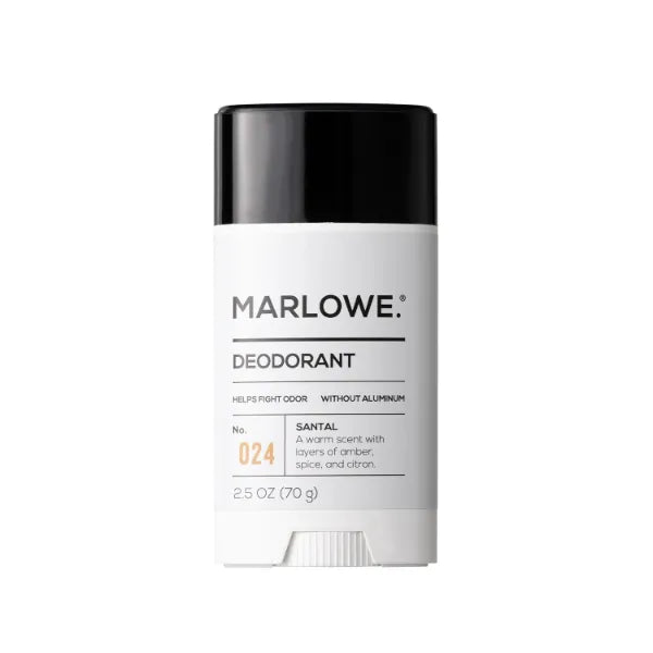 MARLOWE. No. 024 Deodorant 2.5 oz, Jojoba Esters, Coconut Oil, Shea Butter & Tapioca Starch for Odor Protection, Formulated without Aluminum & Baking Soda, Warm & Spicy Santal Scent
