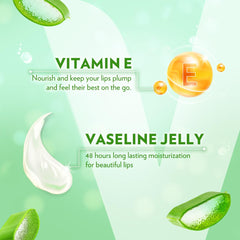 Vaseline Lip Therapy Aloe Vera Lip Balm With Pure Jelly & Rich Aloe Extracts For Shiny & Healthy Lips| Nourishes & Protects Lips| Non-greasy Lip Moisturizer for Naturally Tinted Lips| 4.8 gm