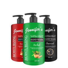 Jennifer's Assorted Anti-Bacterial Hand Wash 500ML (Pack of 3) - Extra Moisturizing, Cleanses & Protects,Kills 99.9% Germs, Hydrating Formula, Refreshing Scent 1.5 Liters