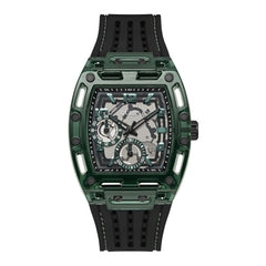 Green and Black Silicone Multifunction Watch