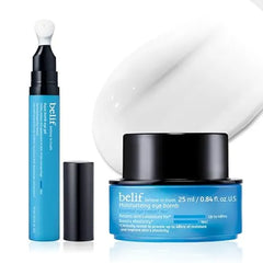 belif Peptide Eye Bomb & Cooling Eye Gel Duo Rich Firming Anti Aging Eye Cream + Lightweight Caffeine Hydrating Gel for Fine Lines, Puffiness & Tired Eyes Korean Skincare Set
